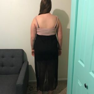 Pink and black formal dress